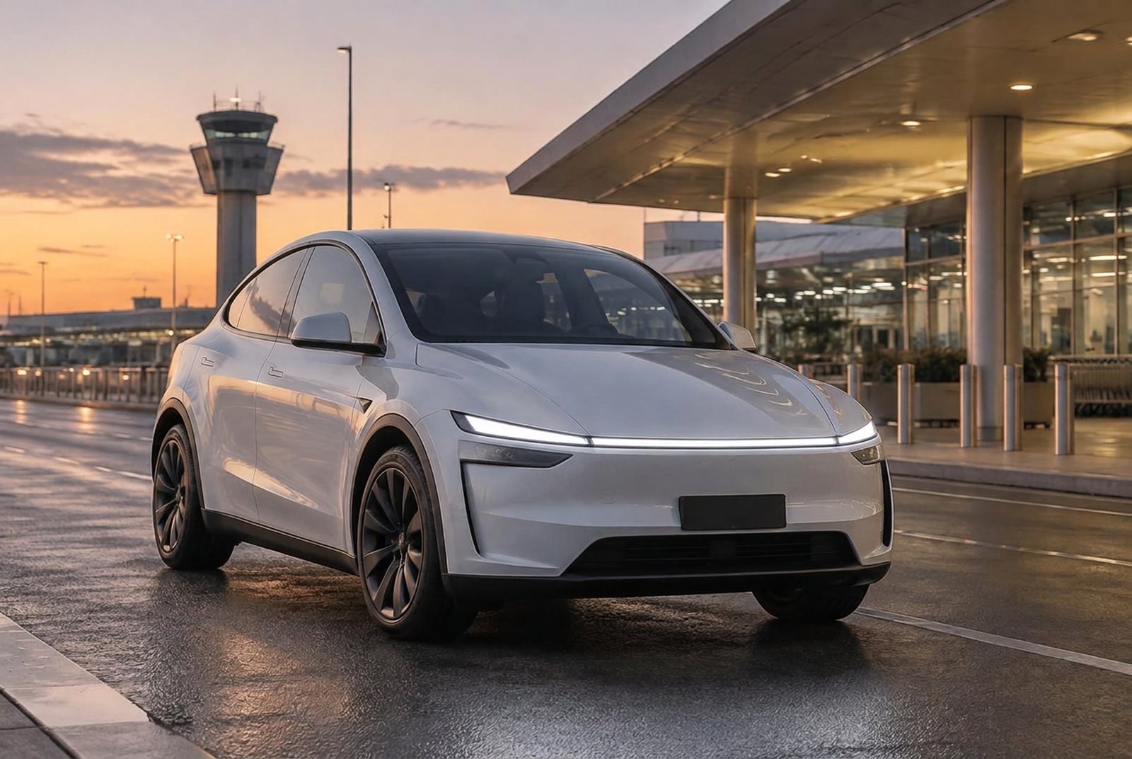 Current-generation 2026 Tesla Model Y available to hire for Sydney Airport